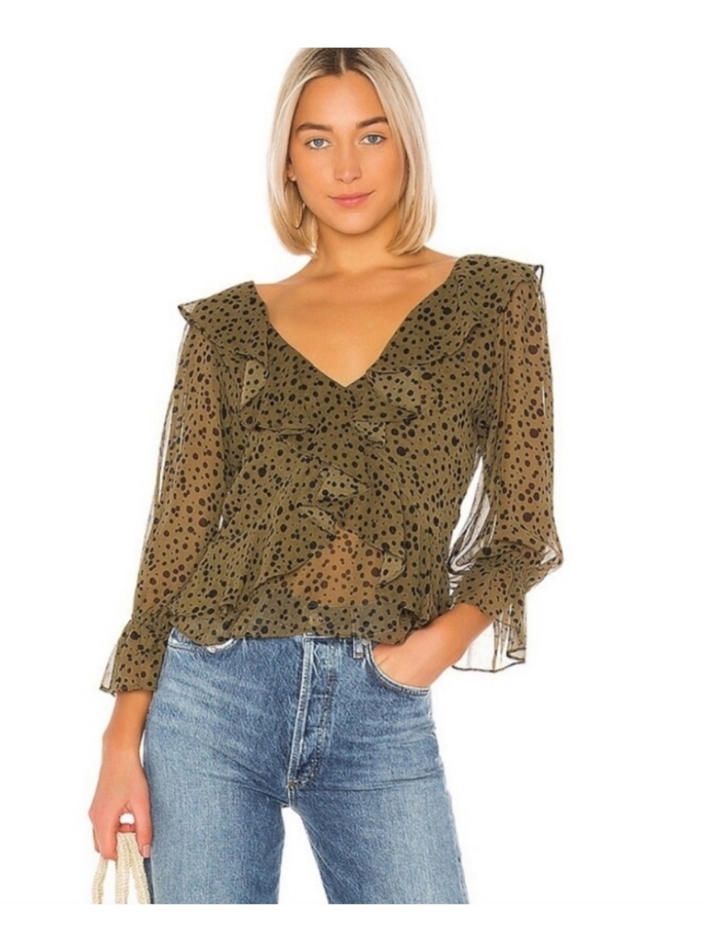 Misa Los Angeles Lilyanna chiffon top with low back Size Medium